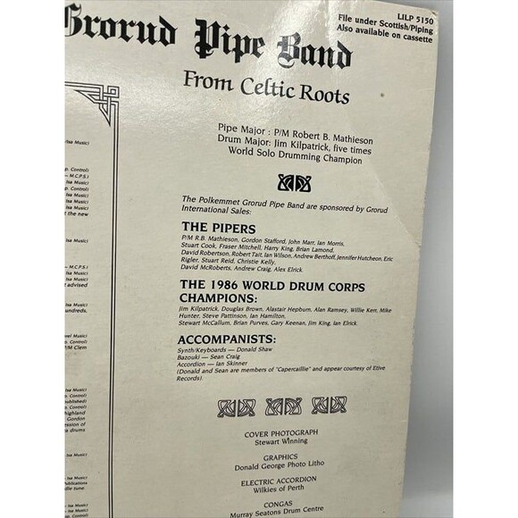 The Polkemmet Grorud Pipe Band- Vinyl LP- 1986-From Celtic Roots - Picture 6 of 6